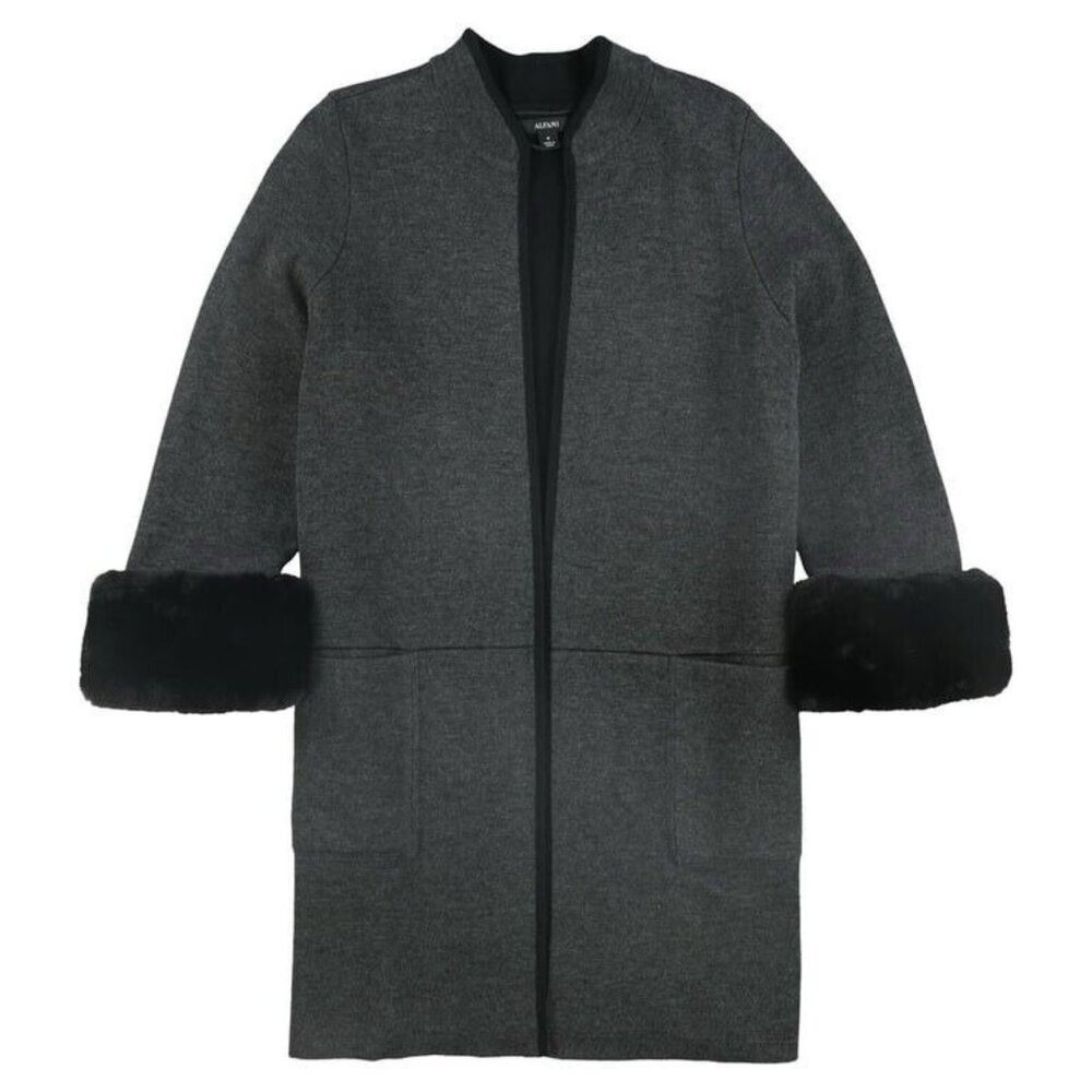Alfani Women's Open Front Fur Cuff Sweater Jacket Cardigan -‎ XXLarge